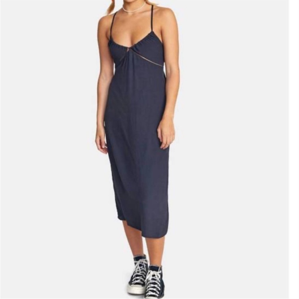RVCA No Judgement midi dress, NWT
